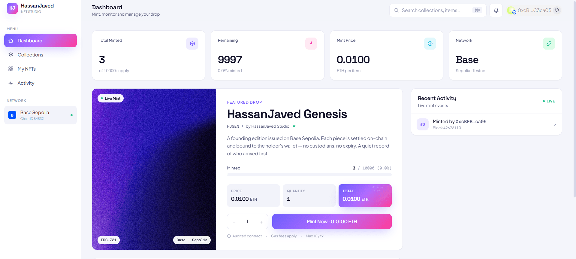NFT Minting, by Hassan Javed