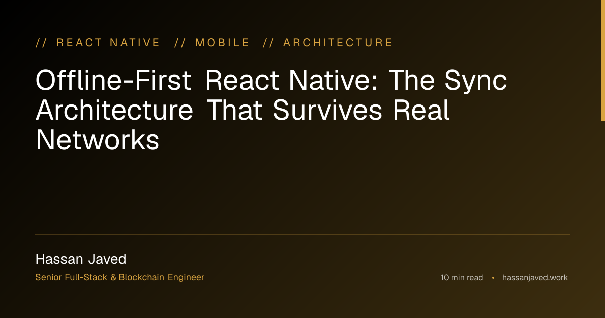 Offline-First React Native: The Sync Architecture That Survives Real Networks