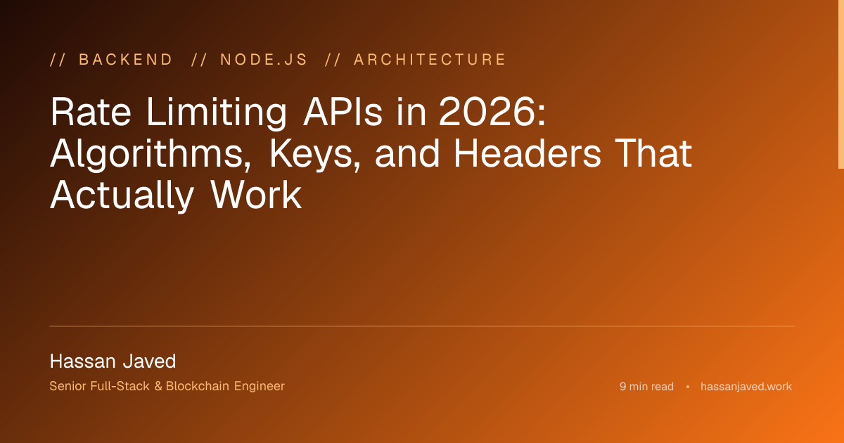 Rate Limiting APIs in 2026: Algorithms, Keys, and Headers That Actually Work